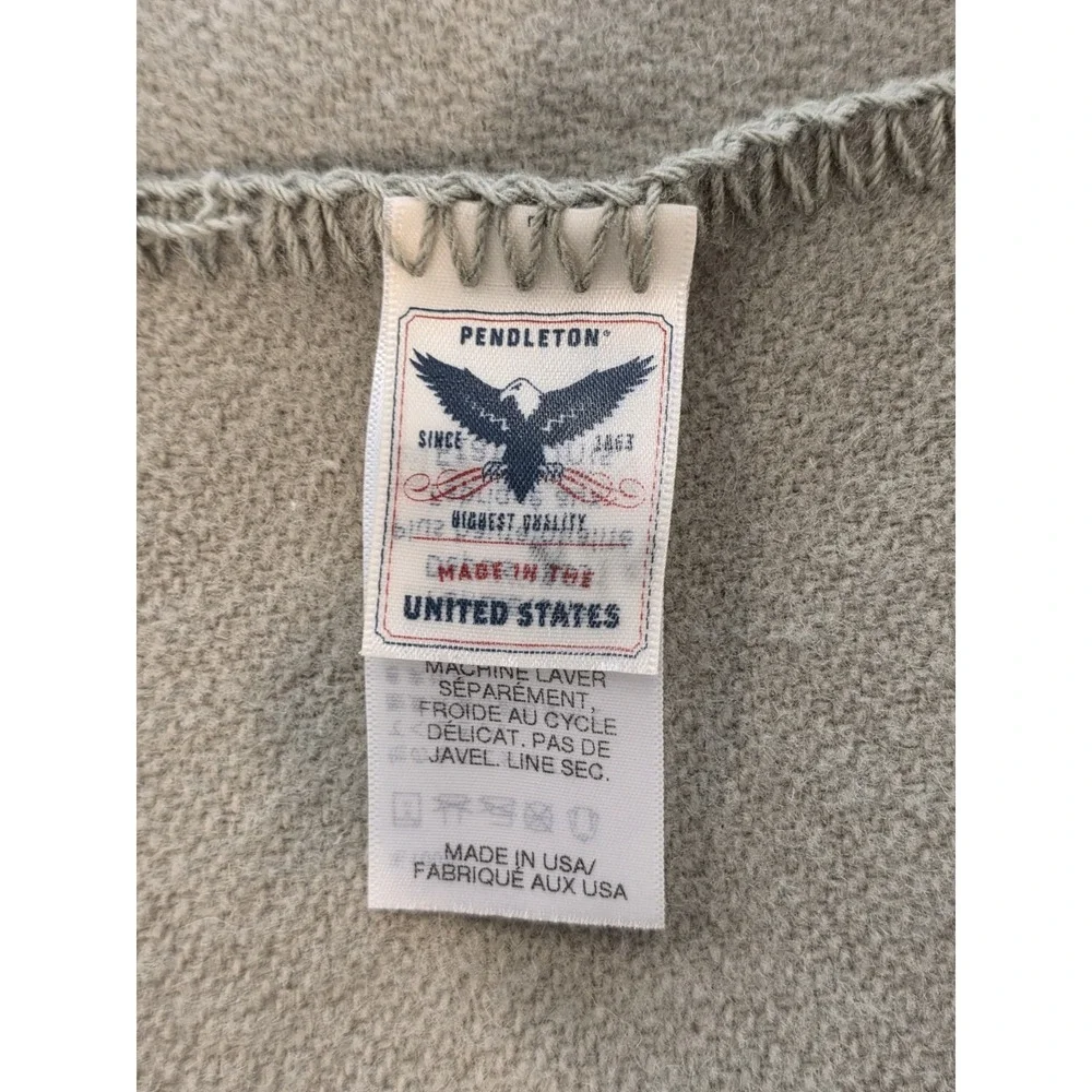 PENDLETON 100% Wool Blanket Home Collection Eco Wise Sage Green Queen Size